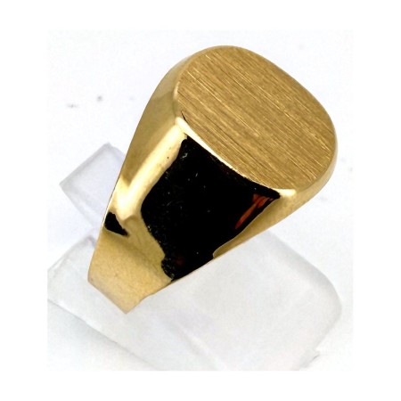 Anillo anillo sello ovalado de oro 18k talla 26 2